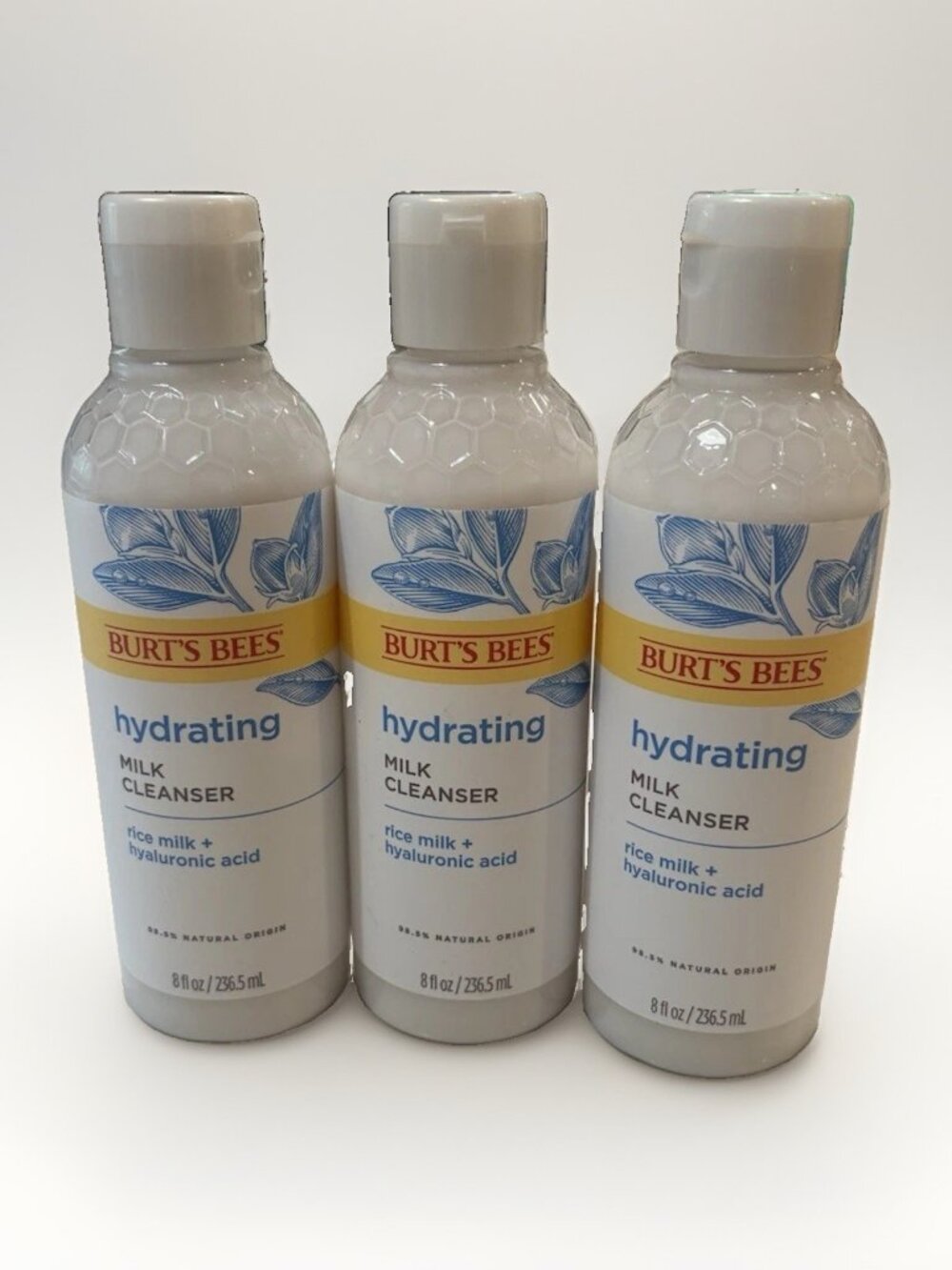 Hydrating Milk Cleanser By Burt'S Bees Rice + Hyaluronic Acid 8 Fl Oz 3 Pack